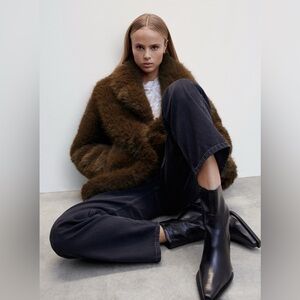 Mango oversized faux fur coat